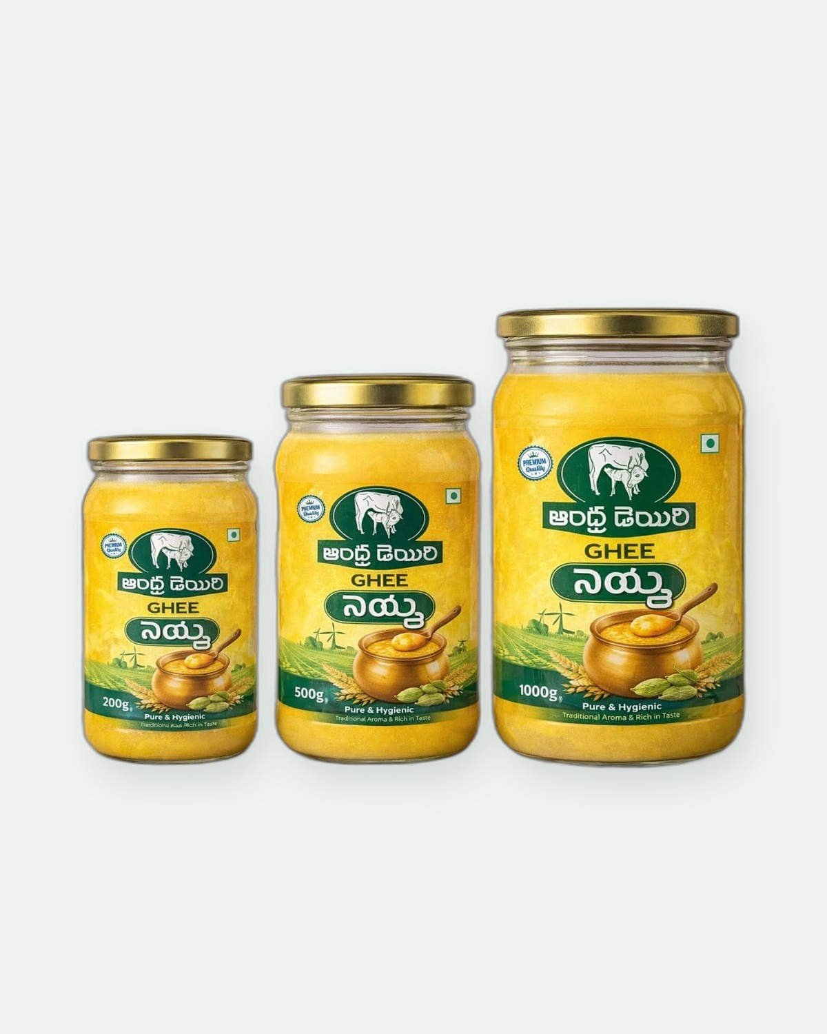 Pure Cow Ghee pack from Andhra Dairy